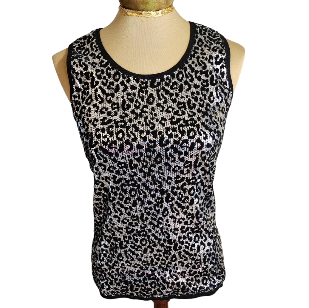 89th & Madison Sequined Tank Top Size Medium